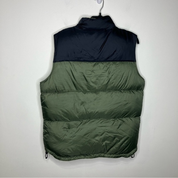 Old Navy puffer vest color block green and navy blue fleece lined size medium - Picture 5 of 5